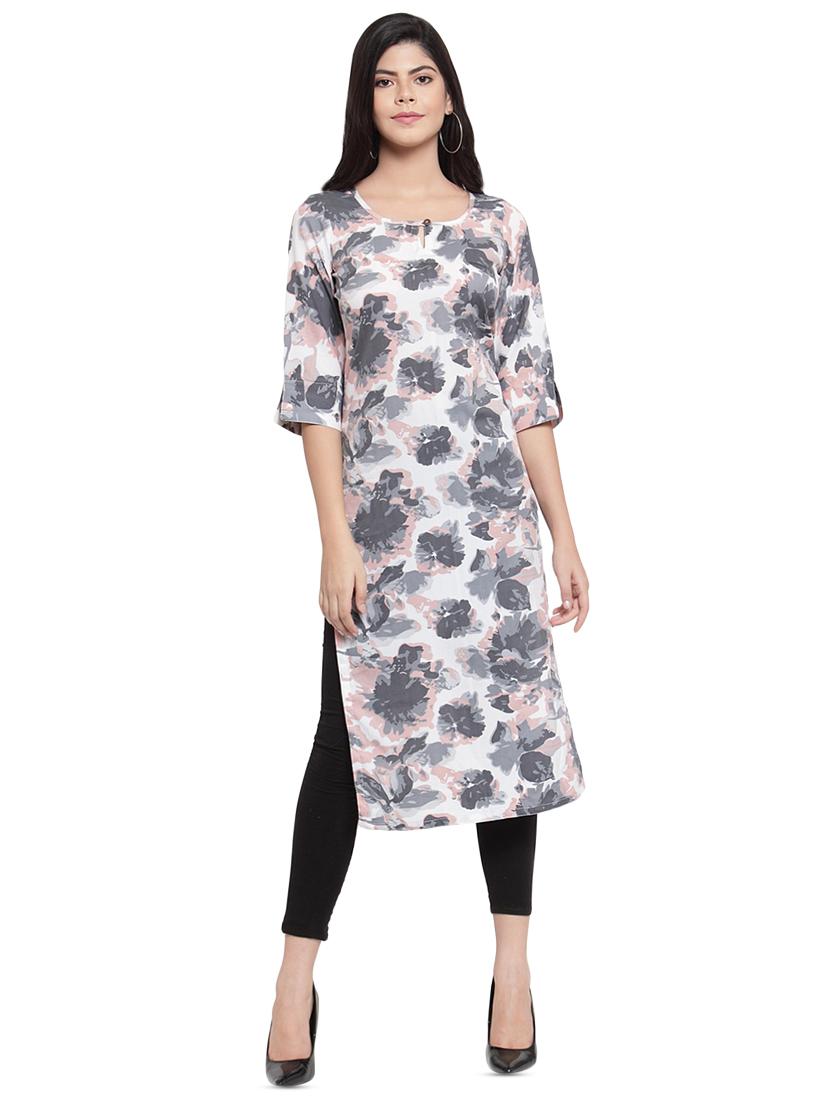 floral straight kurta - 16361409 - Zoom Image - 0
