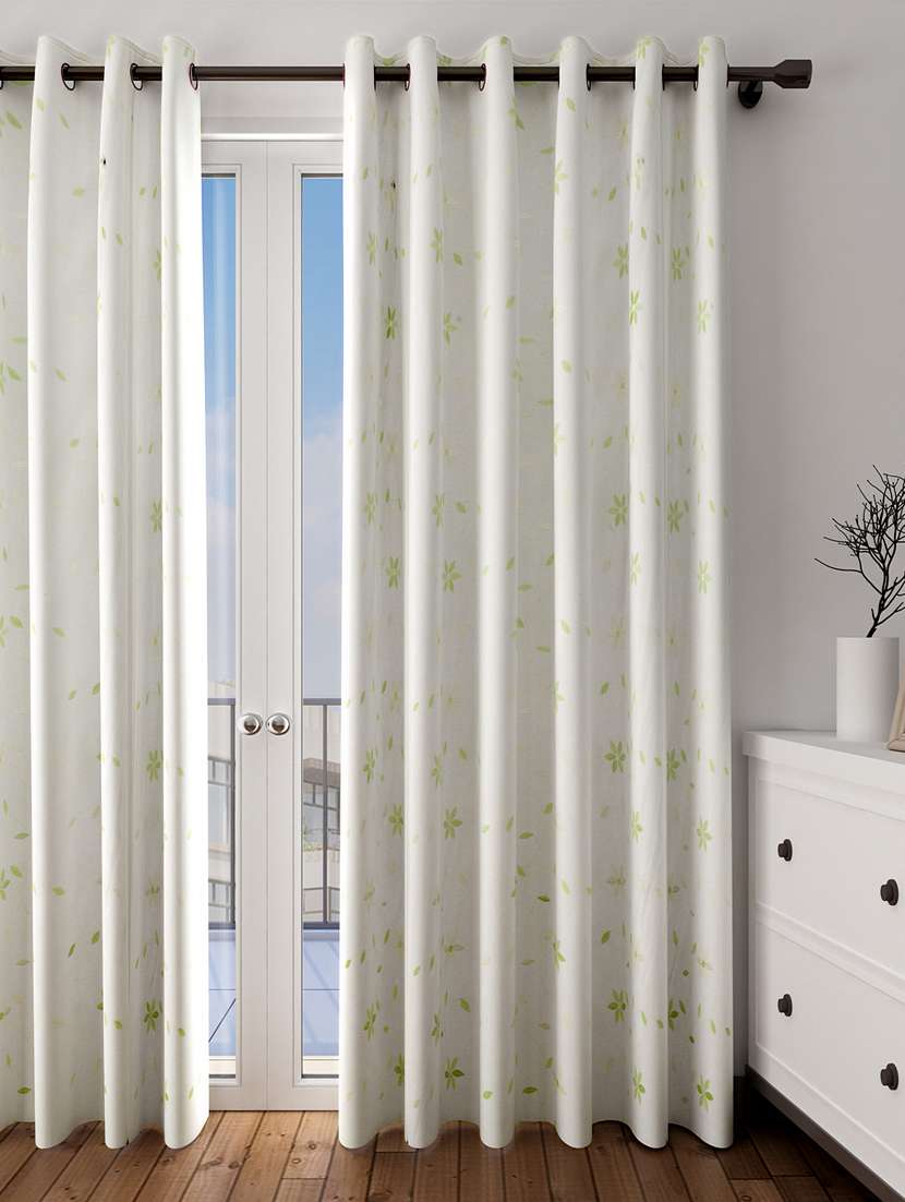 Buy Long Size Embroidery Semi Sheer Door Curtains For Unisex From