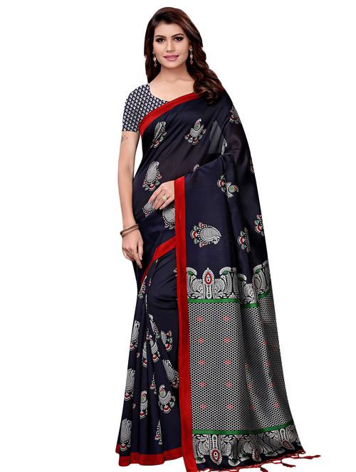 conversational printed mysore silk saree with blouse - 16365989 - Standard Image - 0