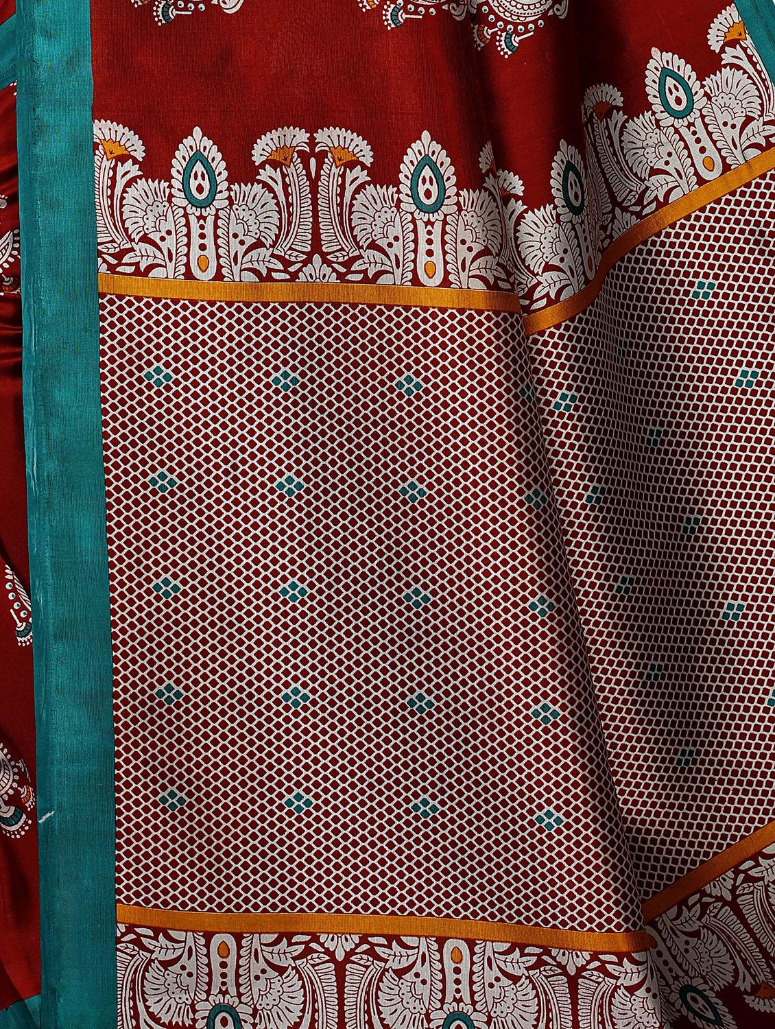 conversational printed mysore silk saree with blouse - 16365990 - Standard Image - 3
