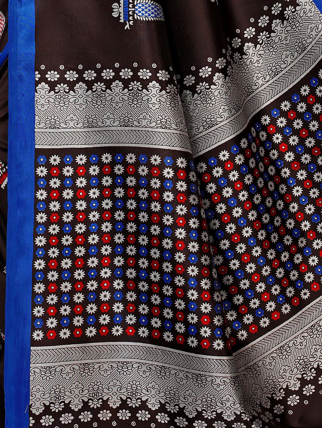 conversational printed mysore silk saree with blouse - 16365991 - Standard Image - 3