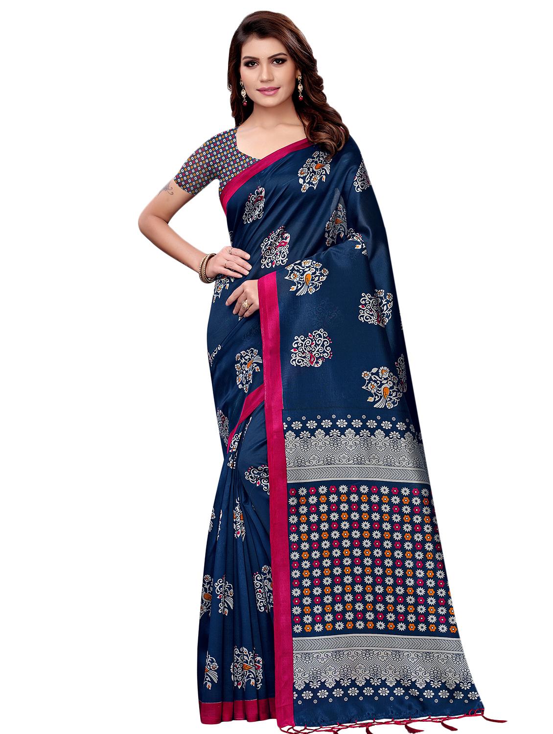 conversational printed mysore silk saree with blouse - 16365997 - Zoom Image - 0