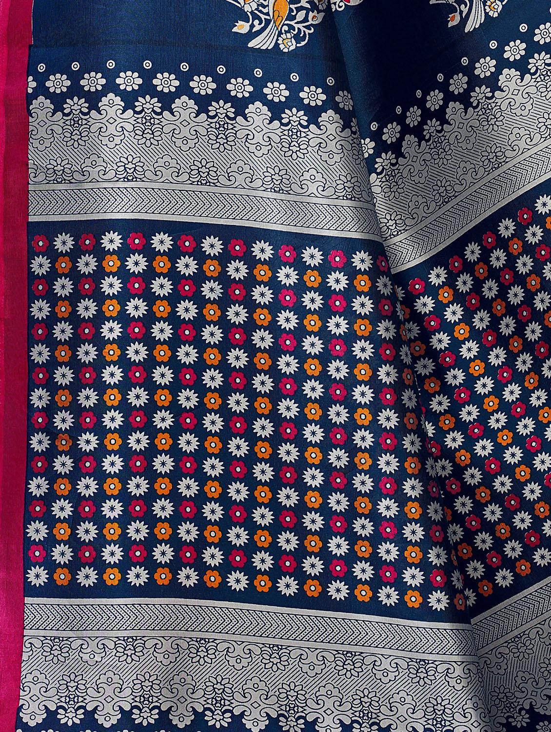 conversational printed mysore silk saree with blouse - 16365997 - Standard Image - 3