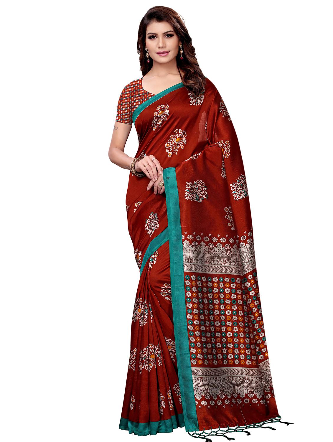 conversational printed mysore silk saree with blouse - 16365998 - Zoom Image - 0