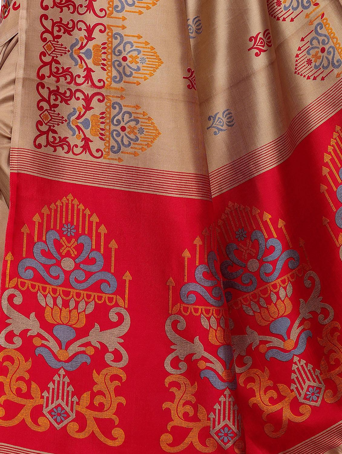 conversational printed mysore silk saree with blouse - 16366009 - Standard Image - 3