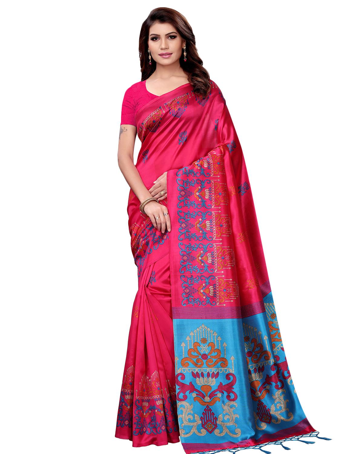 conversational printed mysore silk saree with blouse - 16366012 - Zoom Image - 0