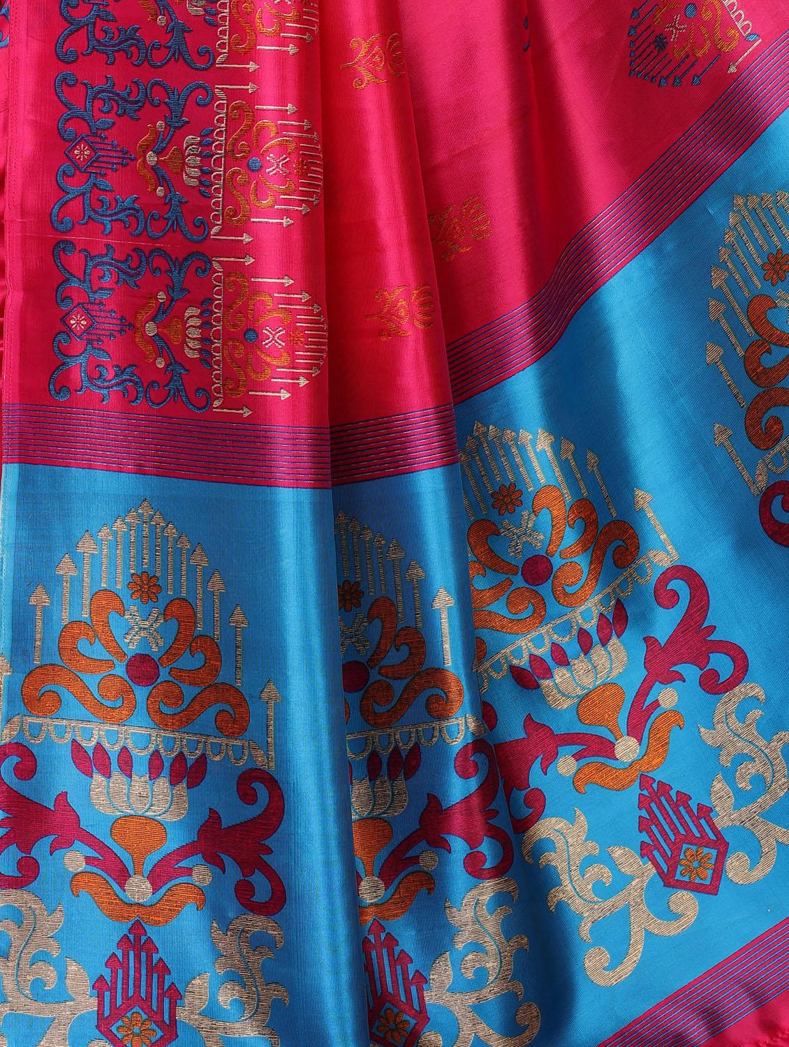 conversational printed mysore silk saree with blouse - 16366012 - Standard Image - 3