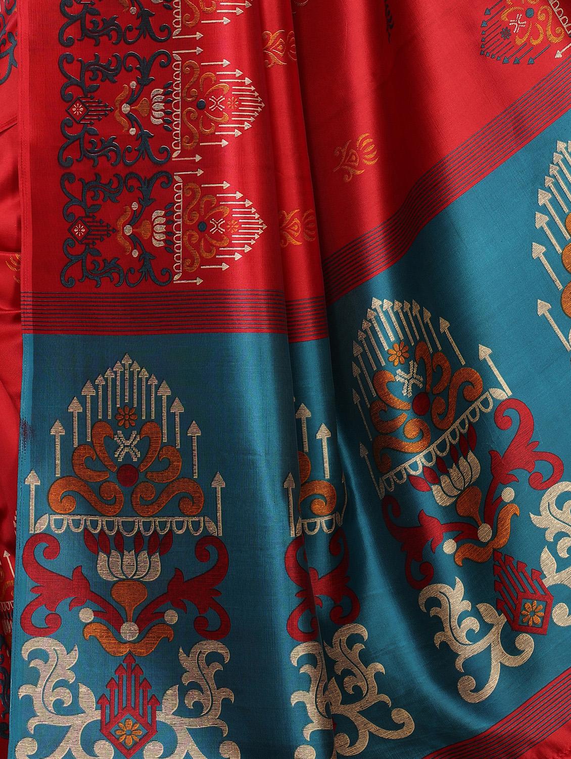 conversational printed mysore silk saree with blouse - 16366013 - Standard Image - 3