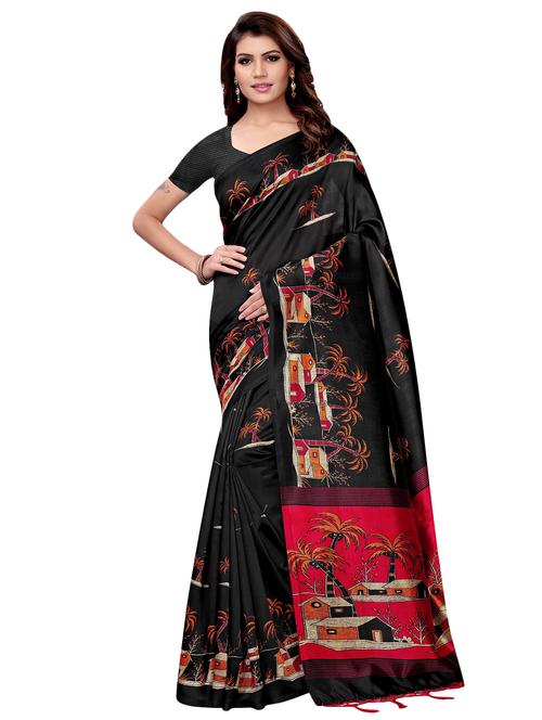 conversational printed mysore silk saree with blouse - 16366016 - Standard Image - 0