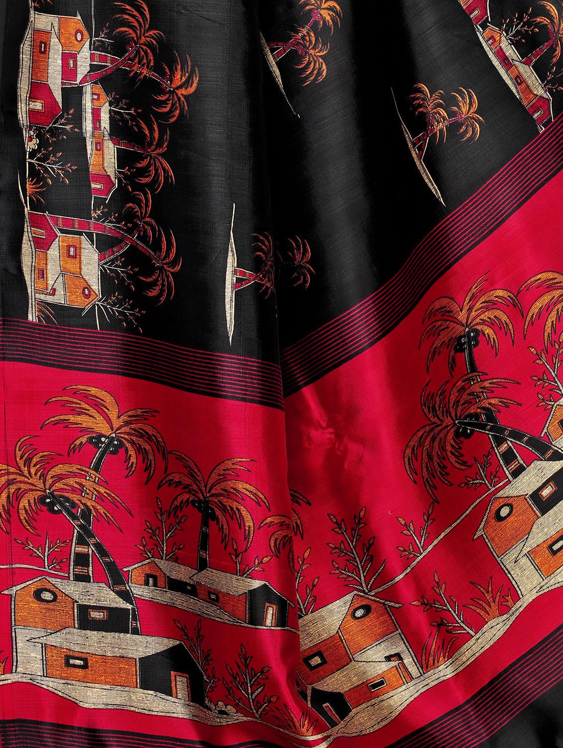 conversational printed mysore silk saree with blouse - 16366016 - Standard Image - 3