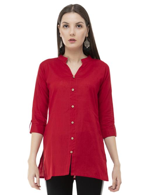 solid straight kurti - 16366675 -  Standard Image - 0