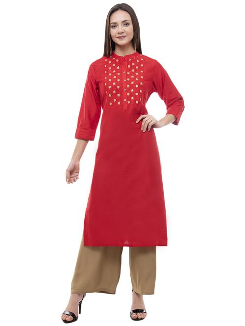 sequined straight kurta - 16366683 - Standard Image - 0