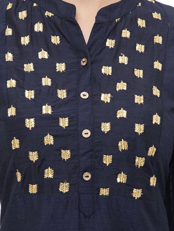 sequined straight kurta - 16366685 -  Standard Image - 3