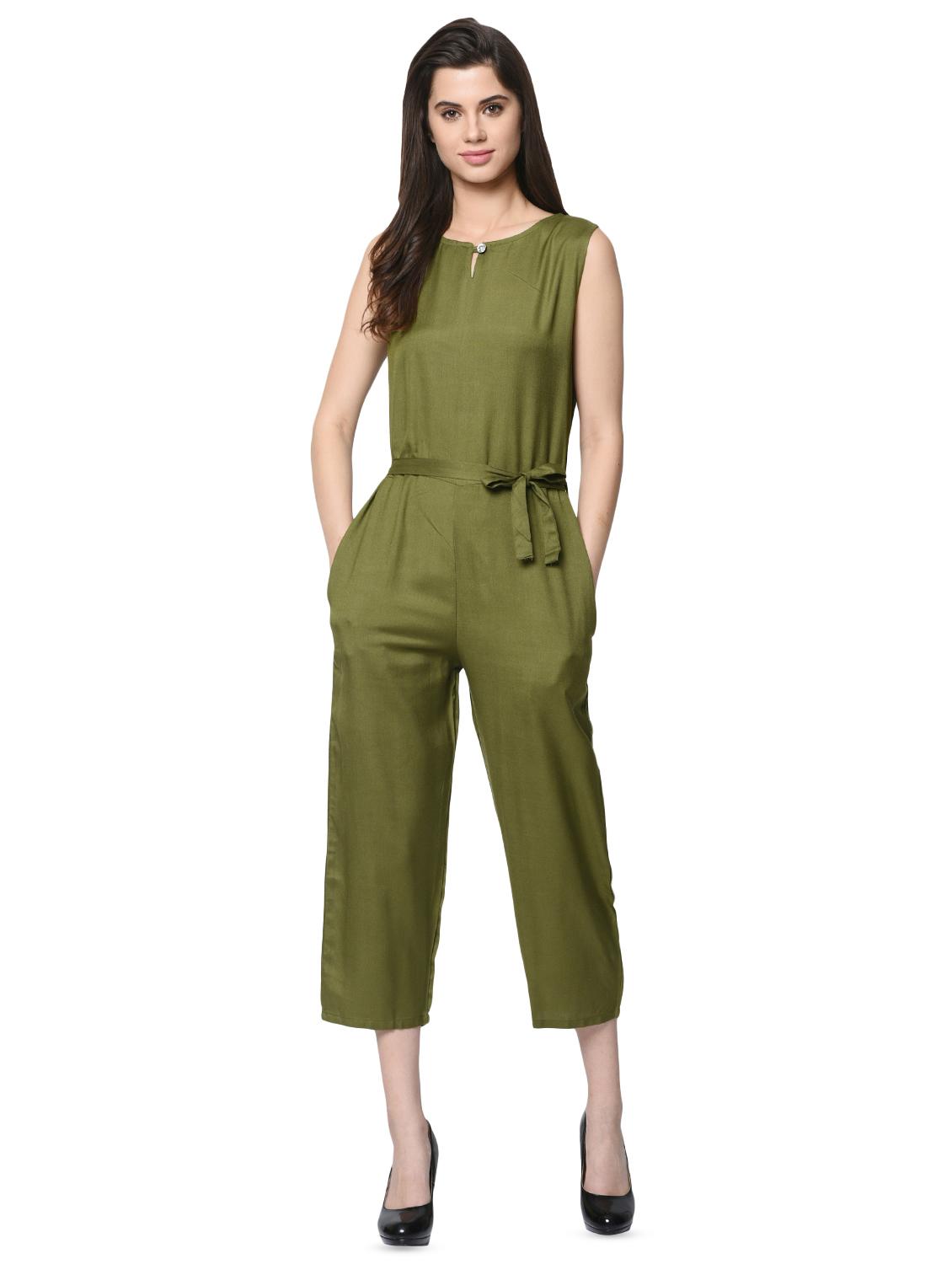 key hole neck tie front jumpsuit  - 16368189 -  Zoom Image - 0
