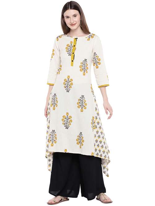 floral asymmetric kurta - 16368233 - Standard Image - 0