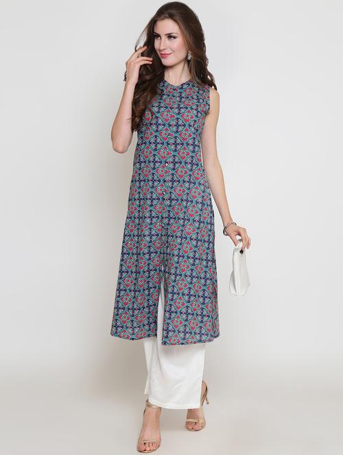 kalamkari printed kurta palazzo set - 16369220 -  Standard Image - 0