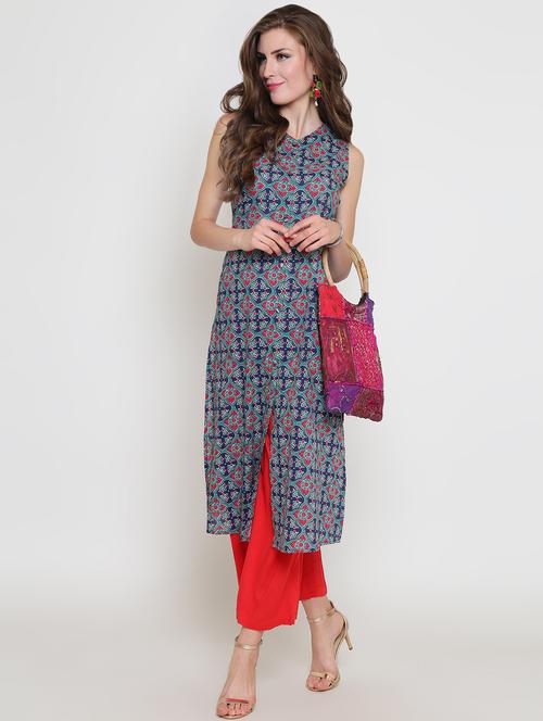 kalamkari printed kurta palazzo set - 16369221 - Standard Image - 0