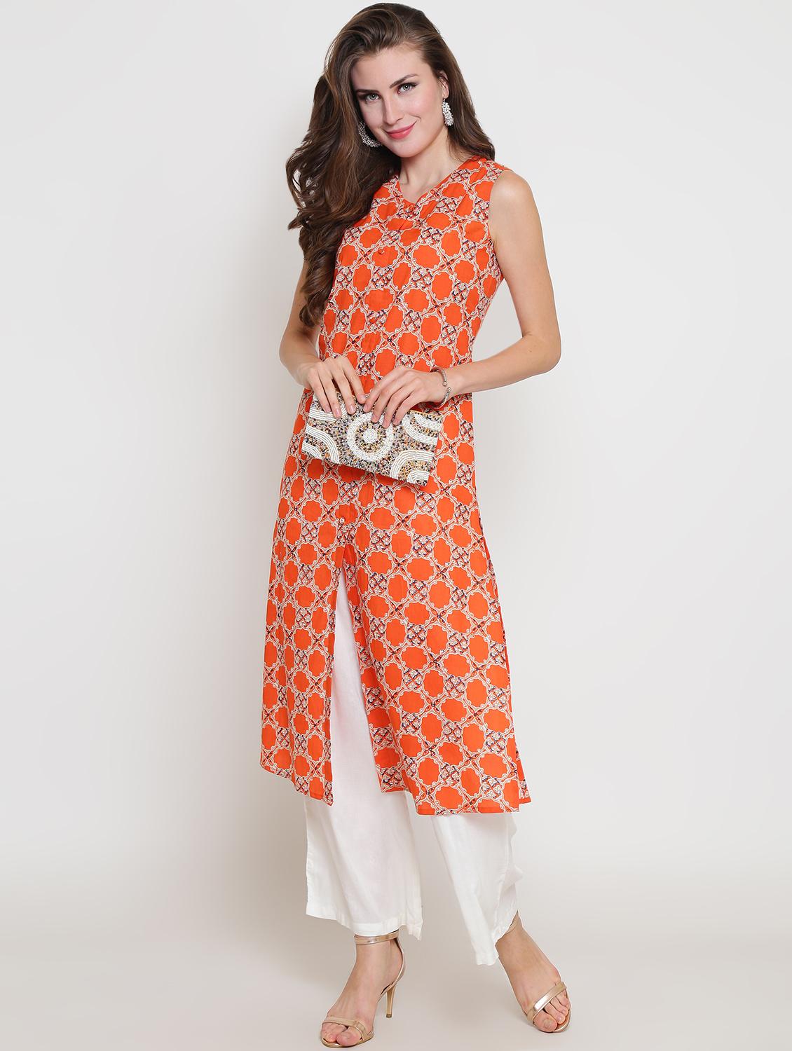ethnic motifs printed kurta palazzo set - 16369223 - Zoom Image - 0