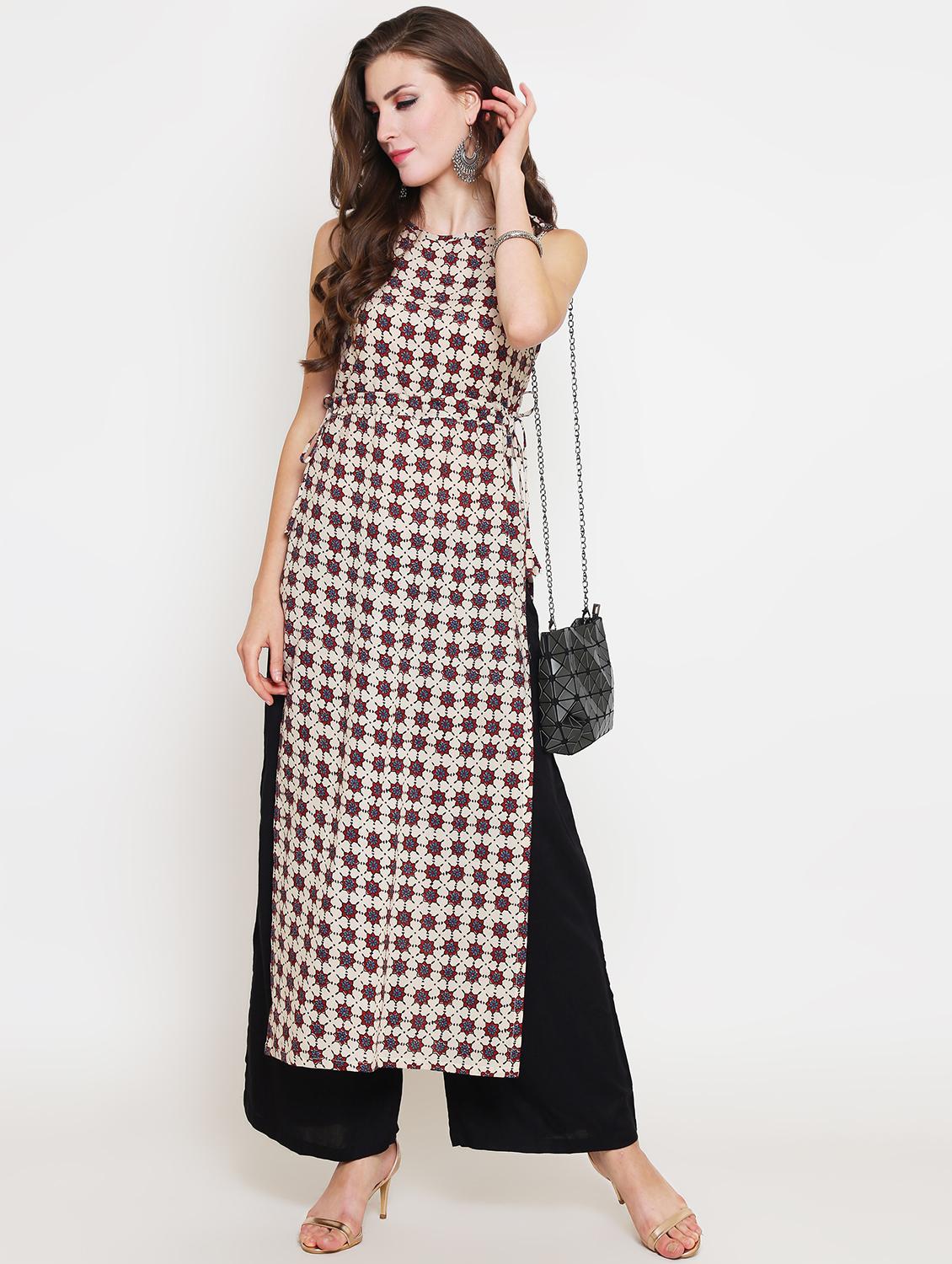 block printed kurta palazzo set - 16369227 - Zoom Image - 0