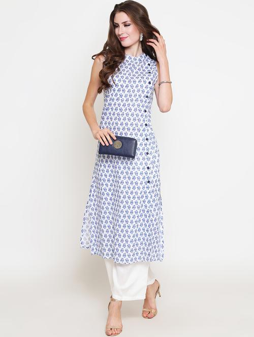 floral printed kurta palazzo set - 16369231 -  Standard Image - 0