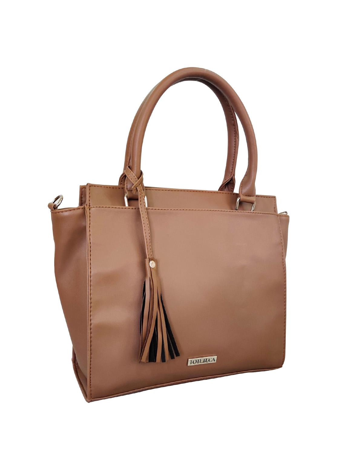 brown leatherette (pu) regular handbag - 16370251 - Standard Image - 3