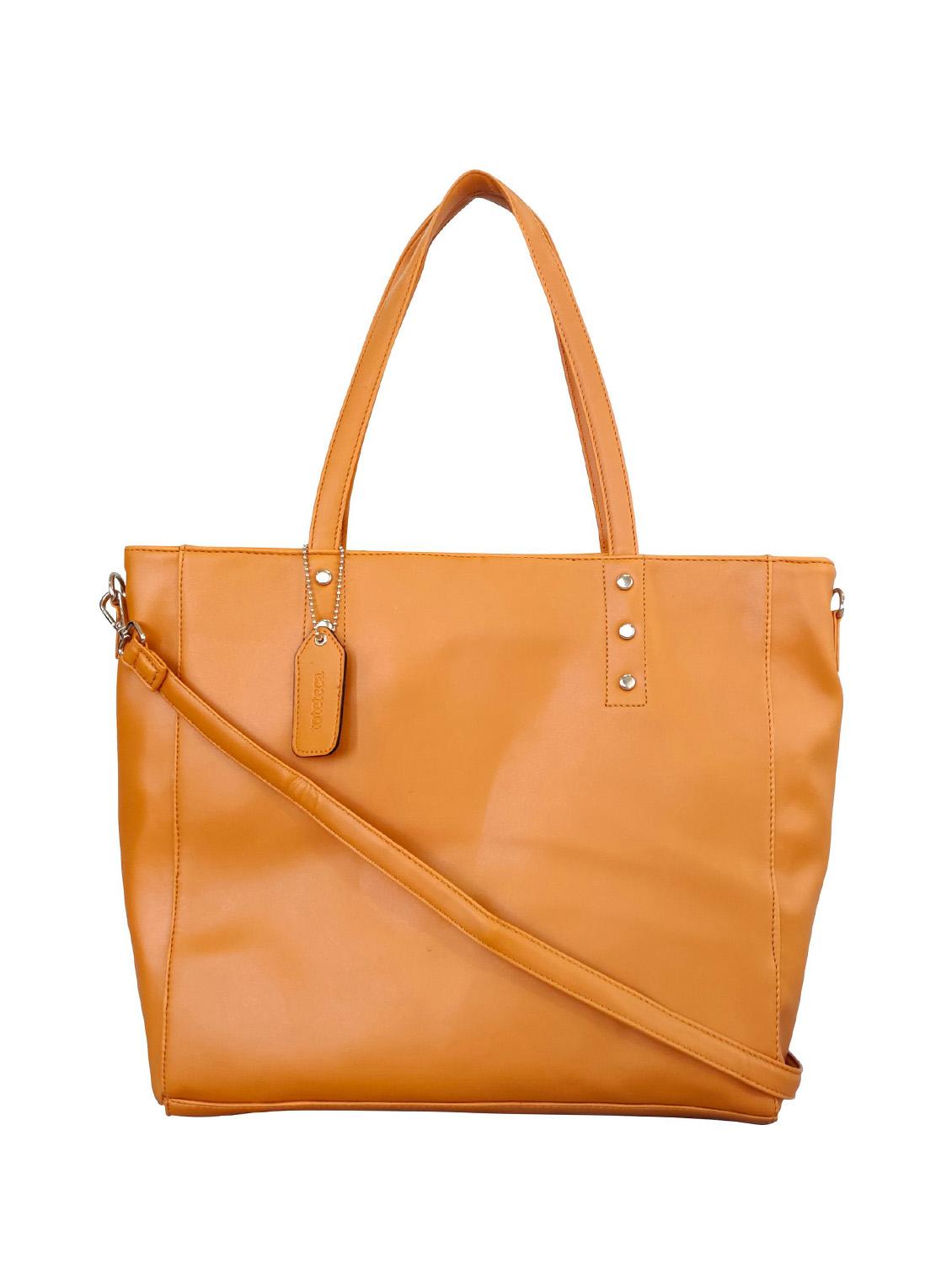 orange  leatherette (pu) regular handbag - 16370255 -  Zoom Image - 0