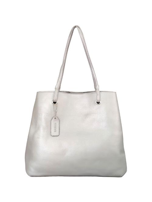 silver leatherette (pu) handbag - 16370261 - Standard Image - 0