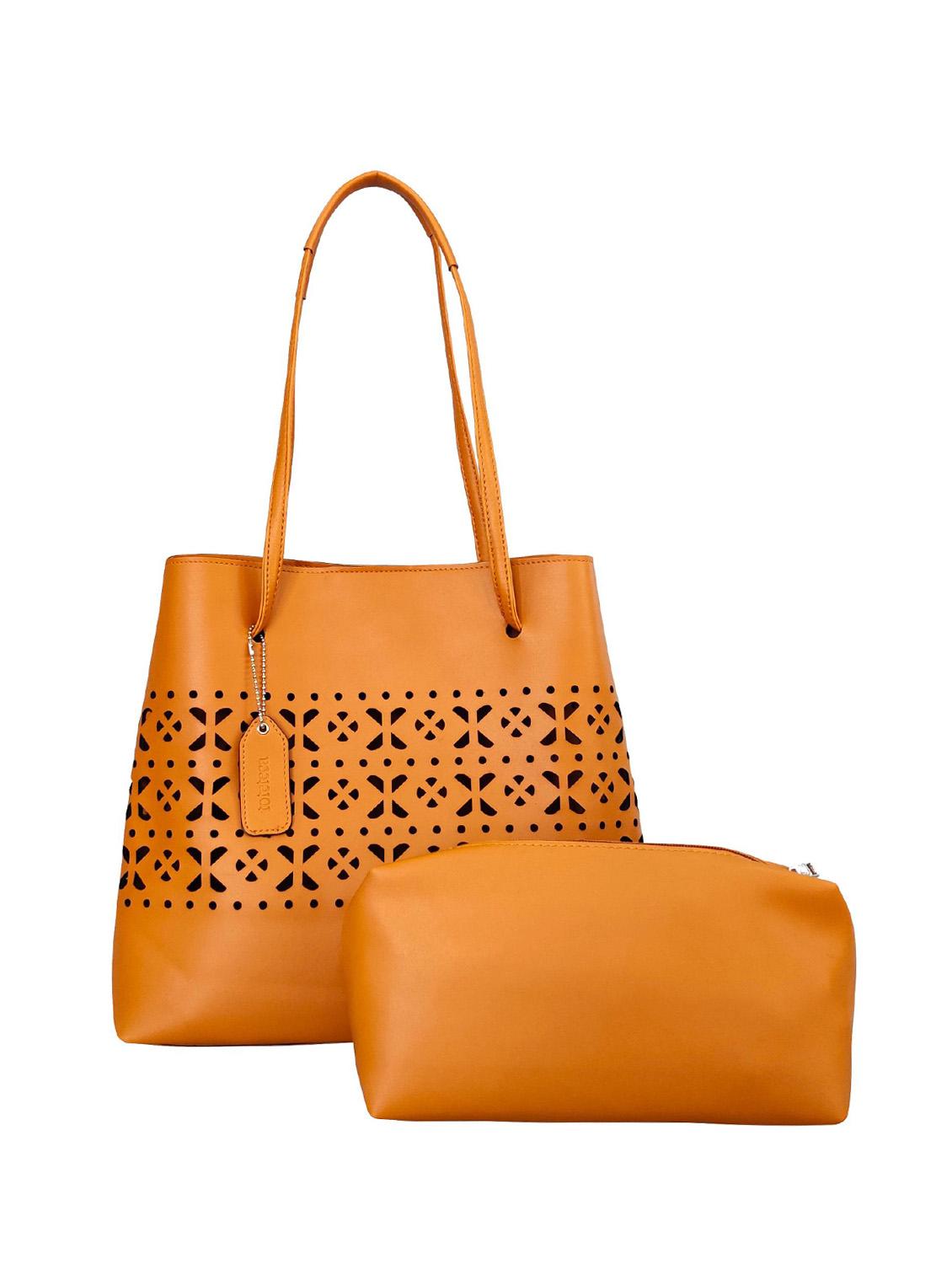 orange leatherette (pu) regular handbag combo - 16370269 - Zoom Image - 0