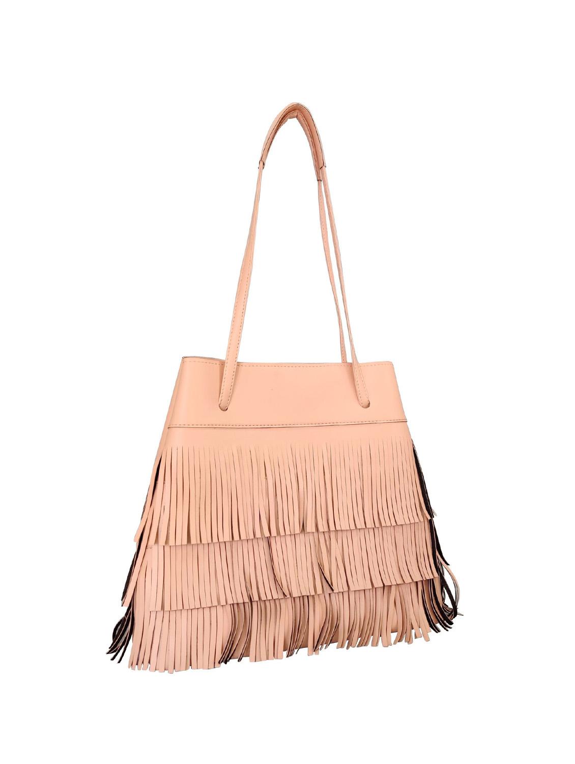pink leatherette (pu) regular handbag combo - 16370272 - Standard Image - 3