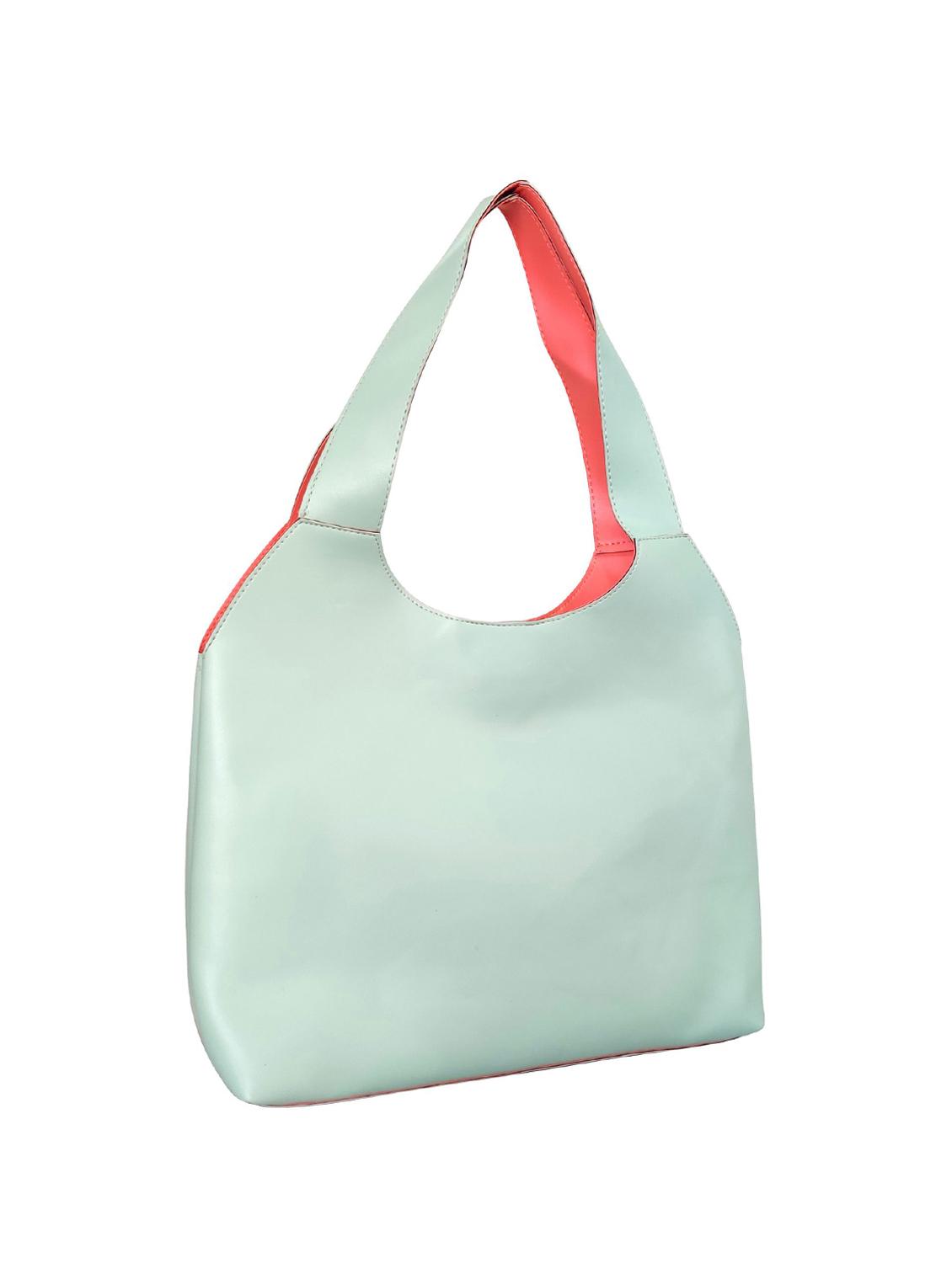 green leatherette (pu) regular handbag combo - 16370277 - Standard Image - 3