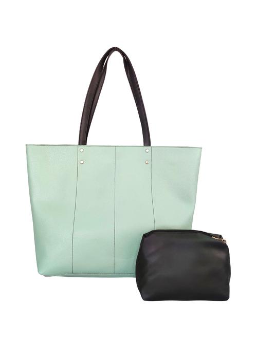 green leatherette (pu) regular handbag combo - 16370284 - Standard Image - 0