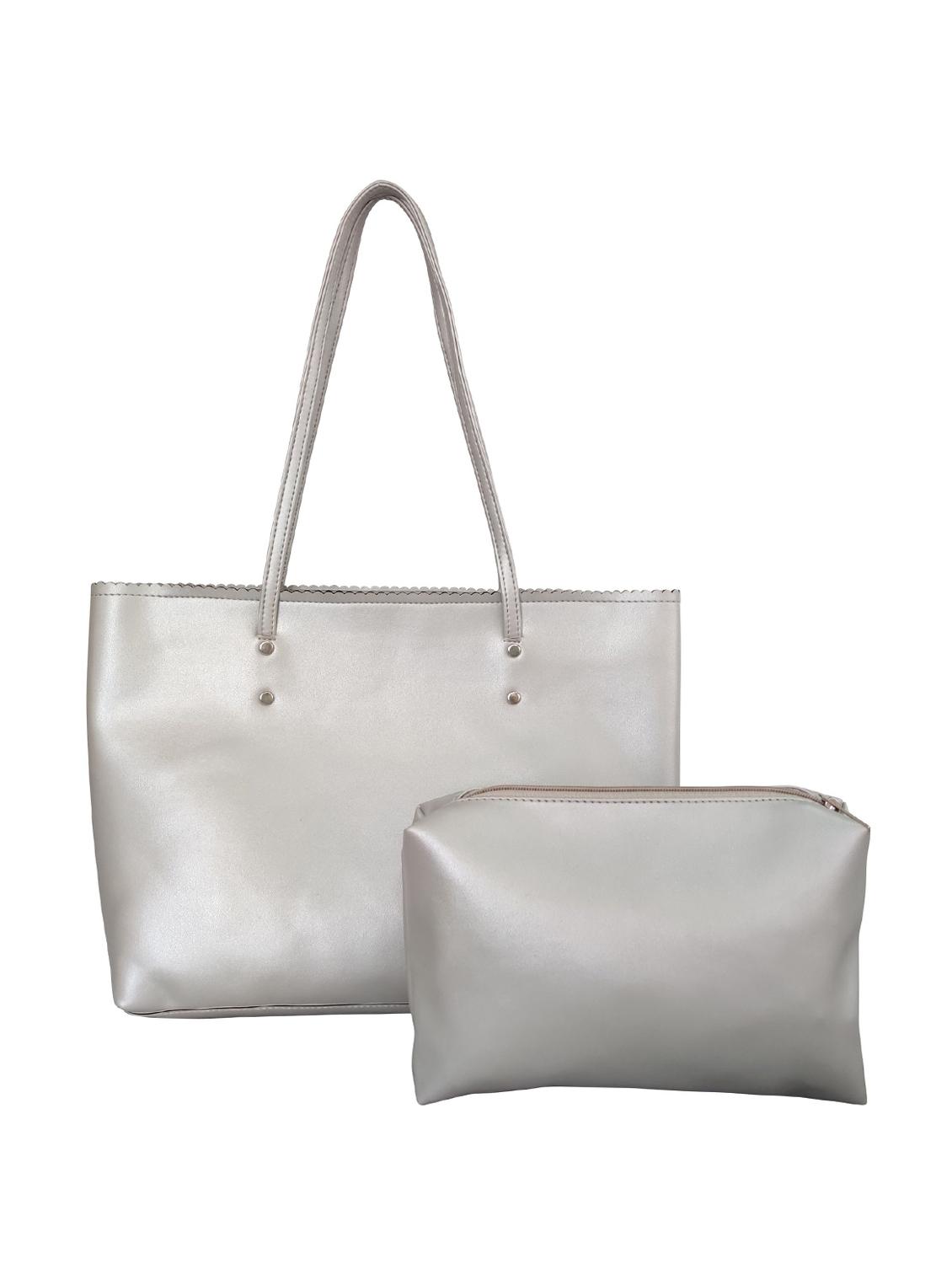 silver leatherette (pu) regular handbag combo - 16370285 - Zoom Image - 0