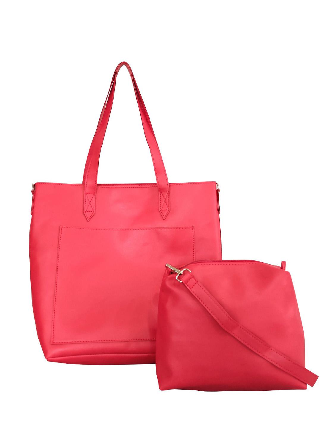 red leatherette (pu) regular handbag combo - 16370289 - Zoom Image - 0