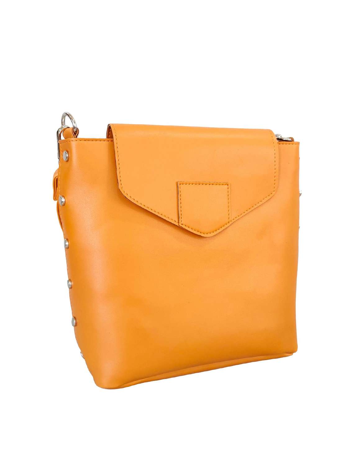 orange leatherette (pu) regular sling bag - 16370295 - Standard Image - 3