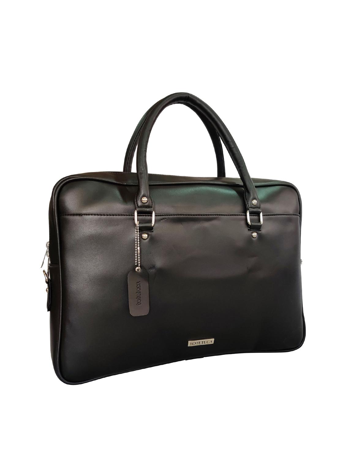black leatherette (pu) laptop bag - 16370302 - Standard Image - 3