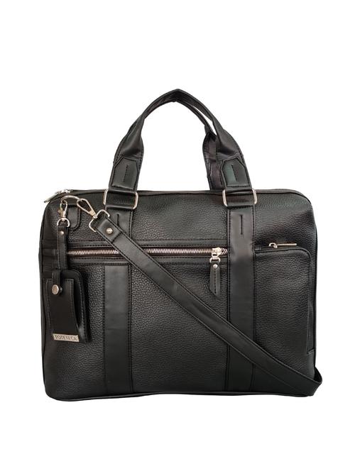 black leatherette (pu) laptop bag - 16370308 - Standard Image - 0