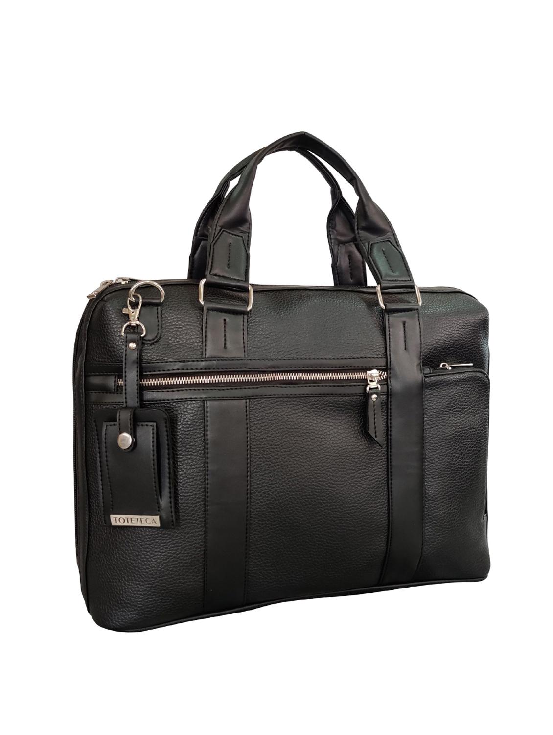 black leatherette (pu) laptop bag - 16370308 - Standard Image - 3