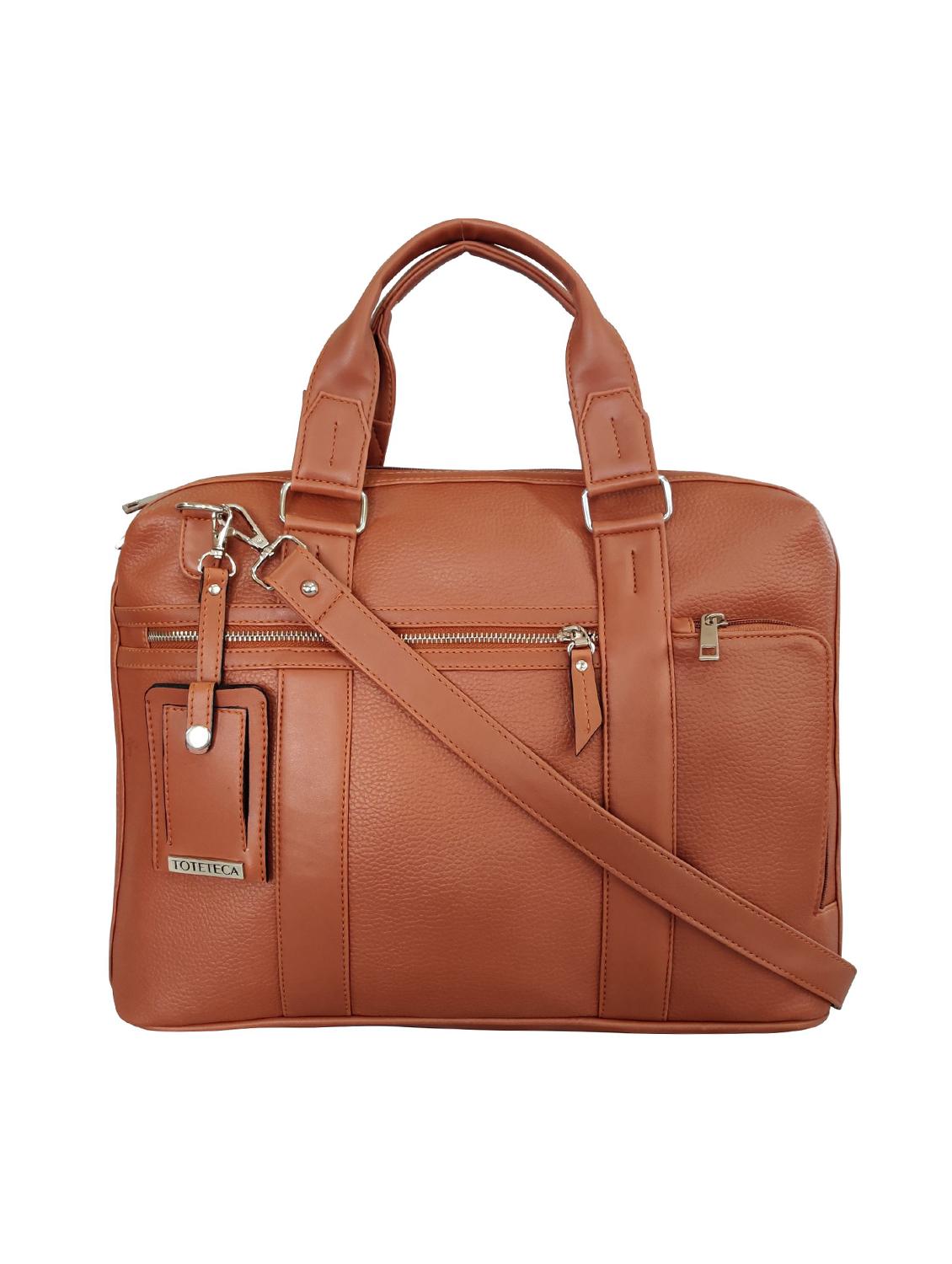 tan leatherette (pu)  laptop bag - 16370309 -  Zoom Image - 0