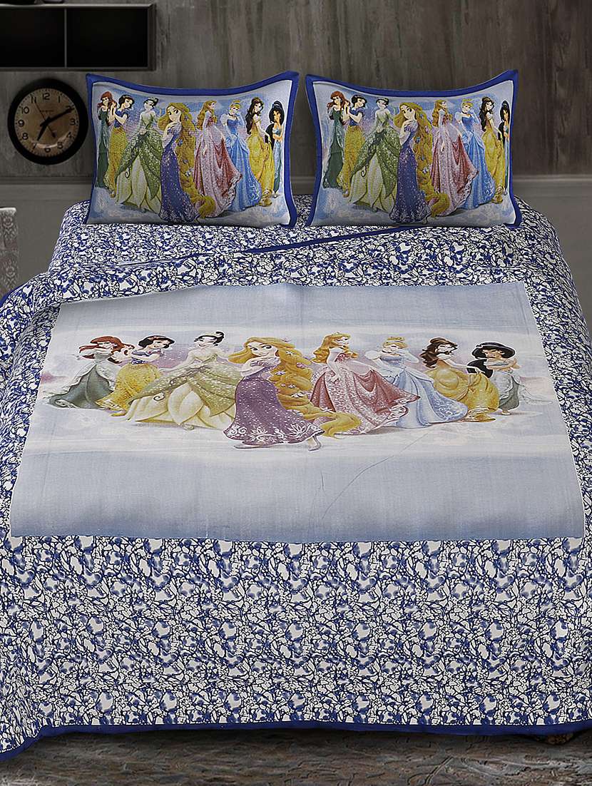 cotton king size bed sheet with 2 pillow covers