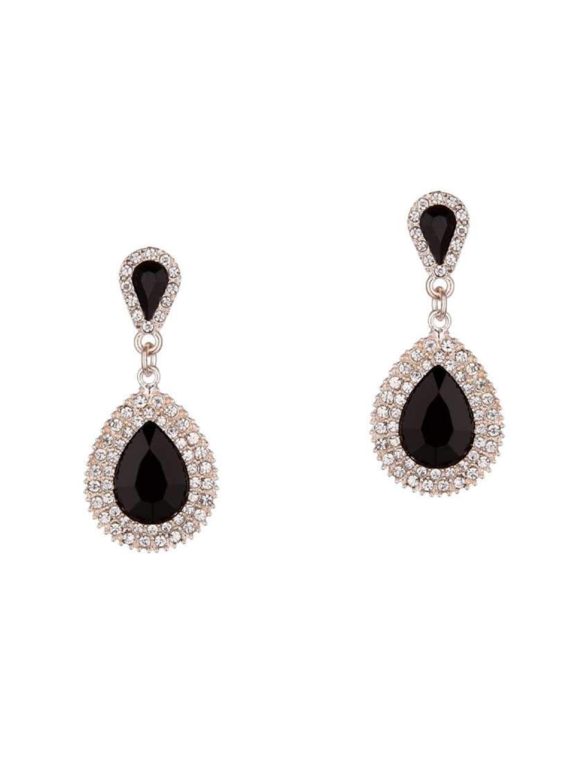 black gold plated drop earring