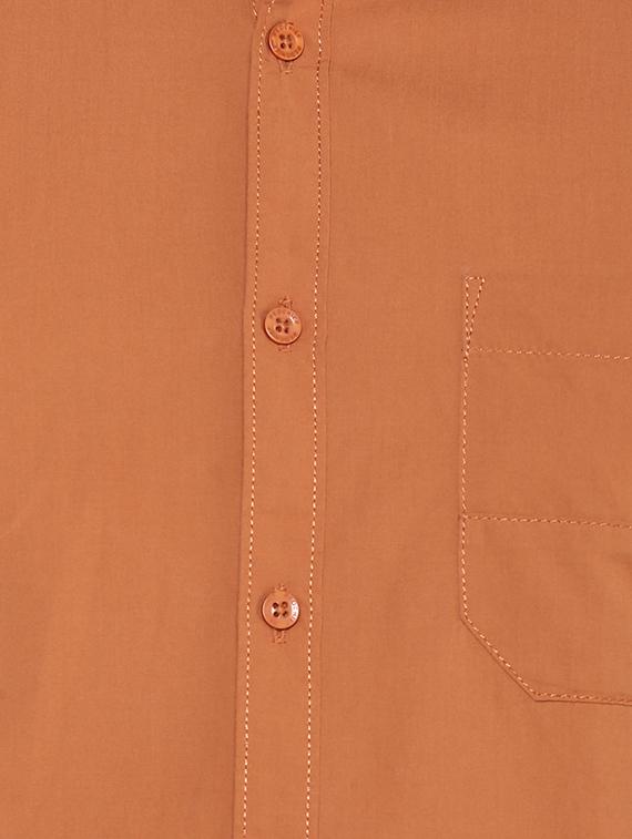 orange solid casual shirt - 16373072 - Standard Image - 5