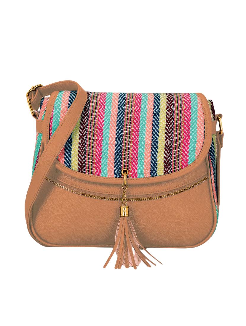 pink leatherette (pu) sling bag - 16374536 - Zoom Image - 0