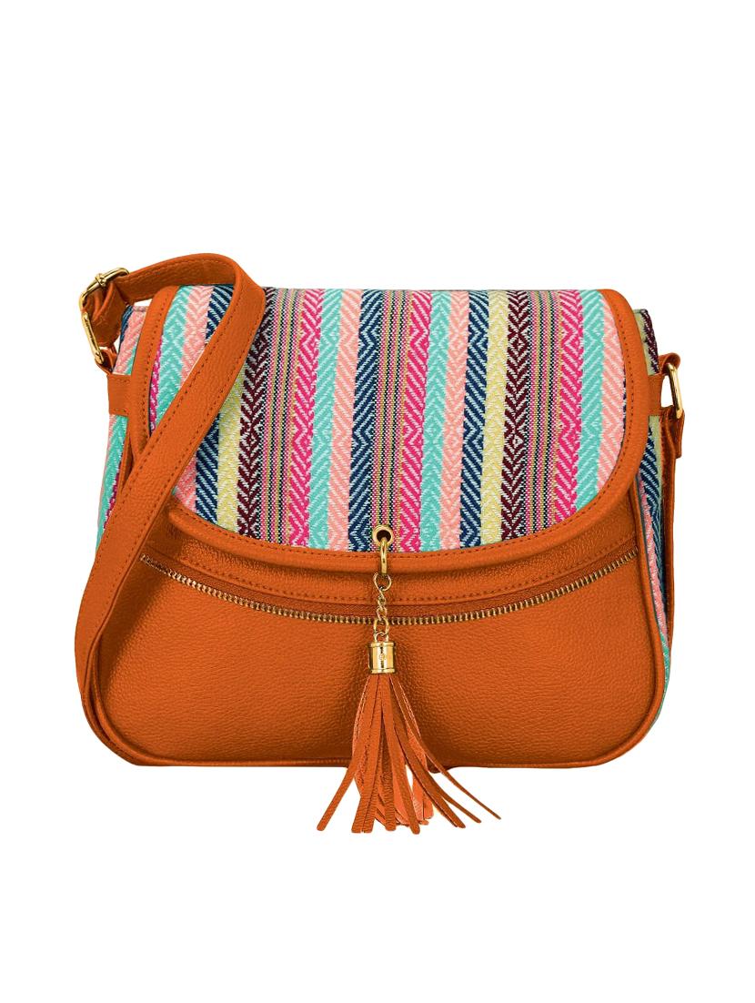 tan leatherette (pu) sling bag - 16374538 - Zoom Image - 0