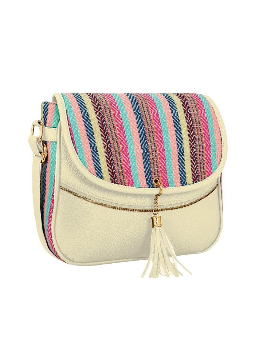 white leatherette (pu) sling bag - 16374540 - Standard Image - 3