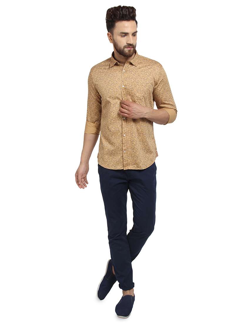 beige printed casual shirt - 16379118 -  Standard Image - 3