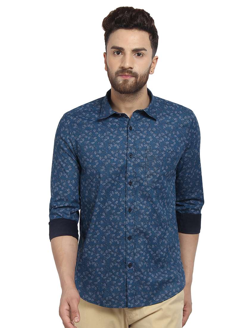 mens leaf print casual shirt - 16379139 -  Zoom Image - 0