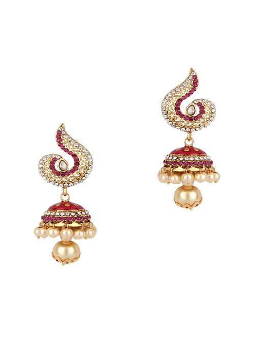 red  jhumka earring - 16382123 -  Standard Image - 0