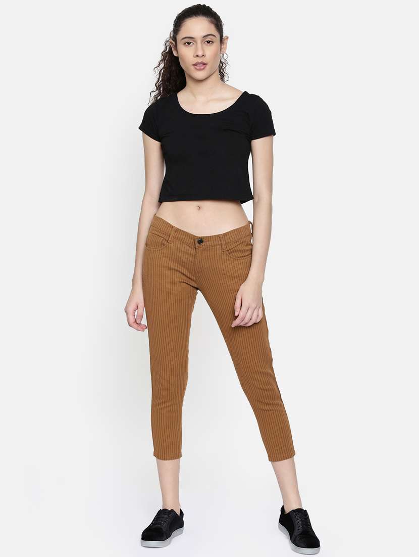 mid rise striped crop pants - 16383785 -  Standard Image - 3