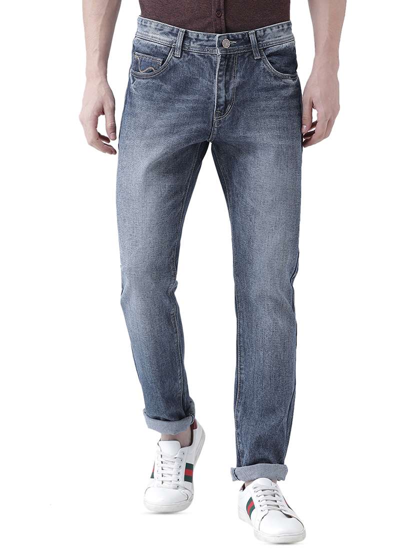 blue light washed denim jeans