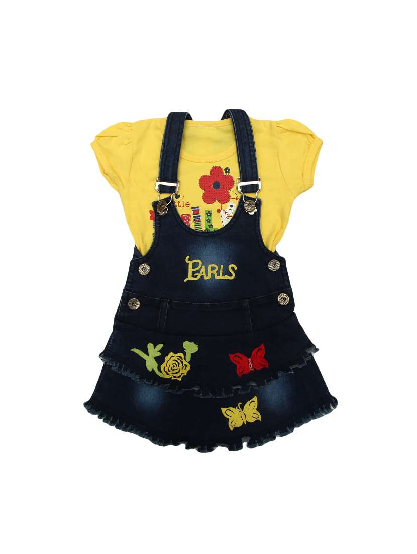 yellow cotton dungaree set - 16383858 -  Zoom Image - 0